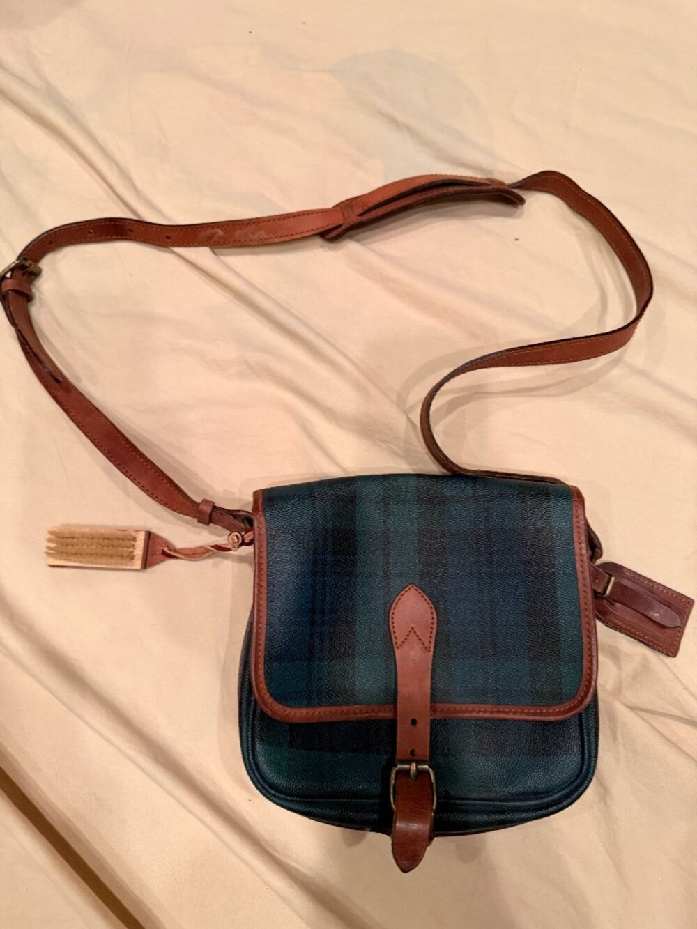 Excellent condition Vintage Polo Ralph Lauren TartanCrossbody Saddle Bag